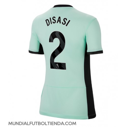 Camiseta Chelsea Axel Disasi #2 Tercera Equipación Replica 2023-24 para mujer mangas cortas